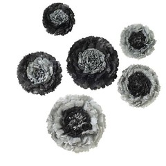 24 pack 12″ 16″ 20″ Charcoal Grey Tissue Paper Carnation Flowers Backdrop