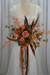 Antlers and Autumn Boho Faux Silk Wedding Bouquet
