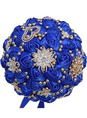 Wedding Bouquet Bride Rose Crystal Bridal Bouquet Church Wedding Bridal Blue