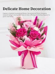 Preserved Flowers Bouquet, Forever for Delivery, Hot Pink