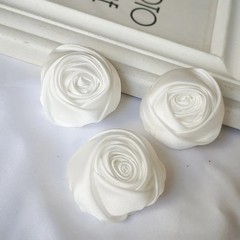 5pcs Satin Ribbon Rose Flowers DIY Wedding Bridal Bouquet Dress Decor