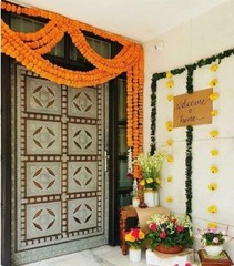 10 Pc Lot Indian Wedding Decor Articial Garland Handmade Marigold Flower Vine