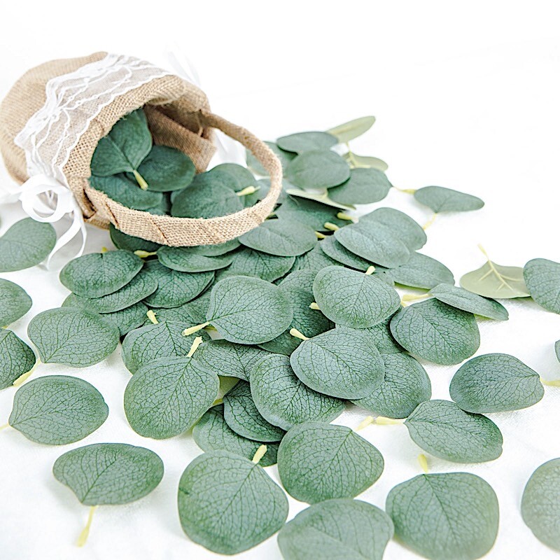 200 Frosted Green Artificial Eucalyptus GREENERY LEAVES Party Events Decorations