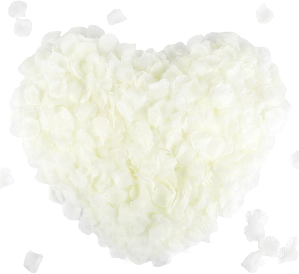 2200 PCS Silk Flower Rose Petals for Wedding Decorations (Ivory)