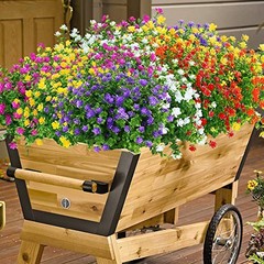12 Bundles Outdoor Artificial Flowers UV Resistant Fake Boxwood Plants, Faux