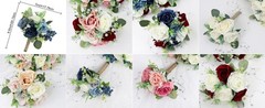 Set of 4 Bridesmaid Bouquets for Wedding – Silk Artificial Ivory Bridesmaid