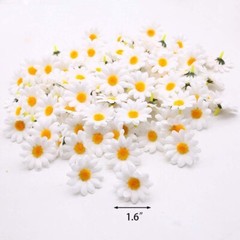 set of 2 silk white daisy stick pin boutonnières