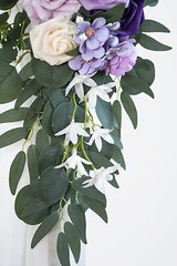 Lilac Artificial Wedding Arch Flowers Kit (Pack of 3) with 26Ft White Shiny A…