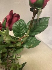 Vintage Artificial Rose Flower Burgundy Floral Garland Wedding Ceremony Backdrop