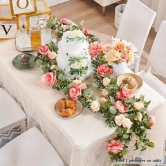 Flower Garland Artificial Rose Vine Huge Flower Champagne Pink Vines 5.4ft