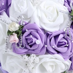 Romantic Artificial Wedding Bouquet For Bridal Holding – Purple Popular