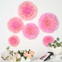 12 pack 12″ 16″ 20″ Blush and Pink Tissue Paper Carnation Flowers Home Backdrop