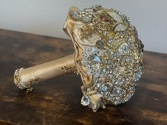 Sparkly Crystal Rhinestones Wedding Bridal Bouquet Brooch Bride Hand Flower 8in