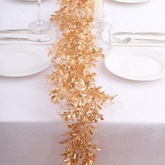 Gold 6 feet Artificial Boxwood Foliage Metallic Leaves GARLAND Party Decorations