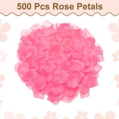 500pcs Artificial Rose Petals Fake Silk Flower Petals for Wedding, Bright Pink