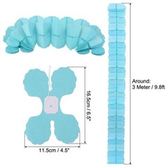 6Pcs 9.8ft Four-Leaf Paper Flower Garland Hanging Streamers, Mint Green