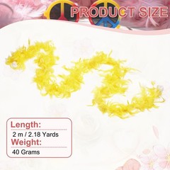 40g 2 Yards Feather Boa, Costume Turkey Chandelle Feathers Boa Yellow
