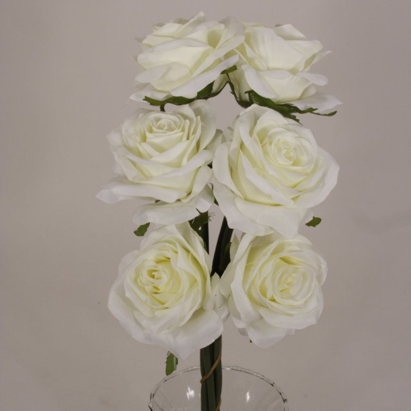 6 Open Roses Wedding Rose Silk Flower #00243763 Choose Color