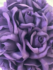 Artificial Flower Kissing Ball Purple Silk Rose Pomander for Wedding 1 Piece