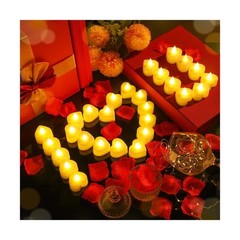 Coume 6000 Pieces Artificial Rose Petal with 72 Pieces Romantic Heart Led Can…