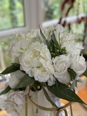 45” Long Wedding Bouquet Large Cascade Real Feel Artificial Flower Orchids Roses