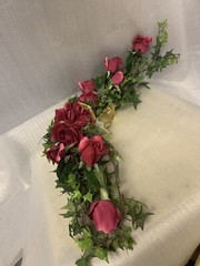 Vintage Artificial Rose Flower Burgundy Floral Garland Wedding Ceremony Backdrop