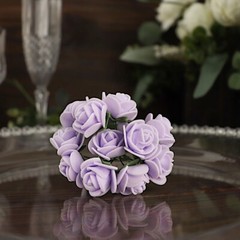 48 LAVENDER Mini Roses 4″ Foam ARTIFICIAL FLOWERS Stems Party Wedding DIY