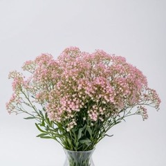 Pink Babys Breath Artificial Flowers 12Pcs Real Touch Faux Gypsophila Wedding