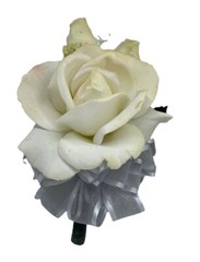 Formal Corsage & Boutonniere Very Realistic Artificial Rose White Faux Flower