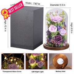 lovenfold Flowers for Delivery Preserved Rose in Glass Lilac