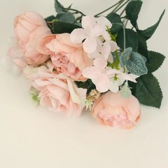 BLUSH 2 Bouquets 12″ SILK FLOWERS Assorted Artificial Floral Bushes Party Events