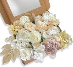 28 Artificial Flowers Combo Box for DIY Wedding Bouquets Centerpiece Cake Decor