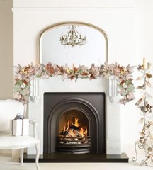 2 Pack Fall Garland Maple Leaf, 5.9Ft/Piece Hanging Vine Garland White&green