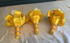 Set of 3 sunflower, rosebud and daisy wedding bouquets