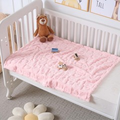 4 Pcs Manta Bebe Corazones Suave Regalo Recien Nacido 30×40 Beige Gris Azul Rosa