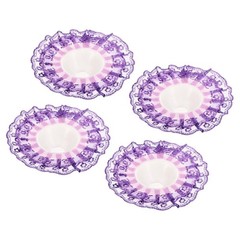 4Pcs Lace Bouquet Collar DIY Decoration Bridal Bouquet Holder for Wedding Purple