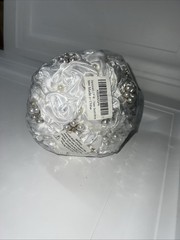 Mini Bridal Bouquet Handmade Satin Rose Round Wedding Bouquet Throw Toss Flower