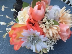 Wedding flowers bridal Bouquet Package Corals And Sunflowers 8 Bouquet