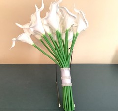 20 stem white calla lily wedding bouquet