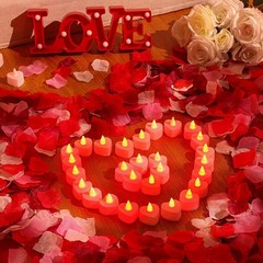 4000 Pcs Artificial Rose Petals & 24 LED Tea Lights for Romantic Decor