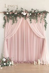 Ling’s Moment 6.5FT Backdrop Floral Garland, Spring Artificial Wedding Arch F…