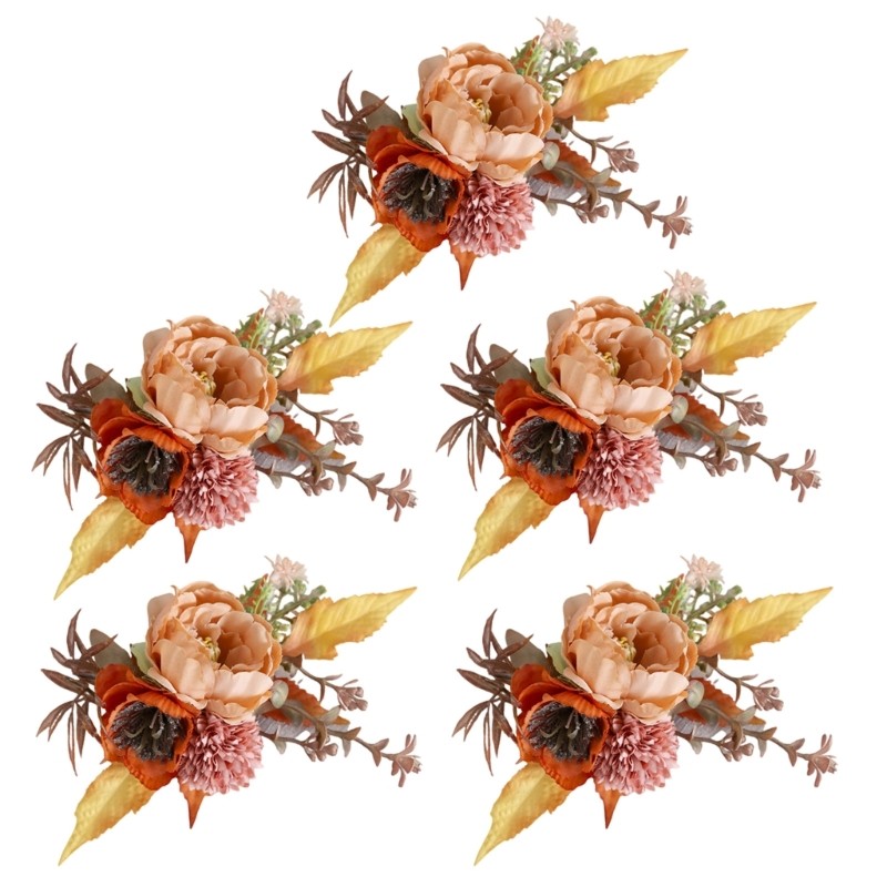 5Pcs Wrist Corsages for Mother of Bride and Grooms, Rose Corsages for Wedding