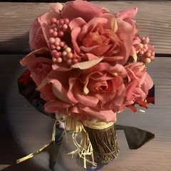 Bouquet Of Pink Silk Roses