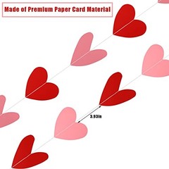 10 Pack Valentines Red Pink Heart Hanging Garland Banners Paper Heart Red＆pink