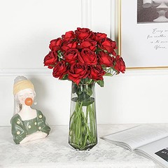 Artificial Flowers Silk Roses Real Touch Bridal Wedding Bouquet for Home