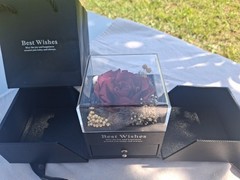Best Wishes, Preserved Purple Rose With White Lights (In Drawer) Happiness gift