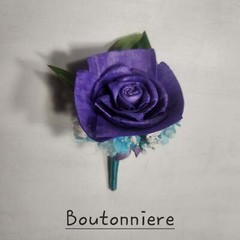 Purple Turquoise Rose Calla Lily Real Touch Bridal Wedding Bouquet Accessories