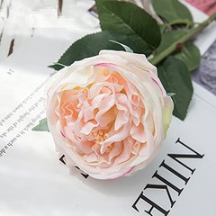 Fake Flowers Realistic Roses Bouquet Spring Fall Winter 4 PCS Light Pink