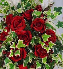 Roses and Ivy Garden Silk Wedding Bouquet
