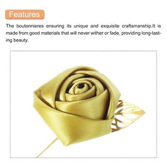 Groom Boutonniere Rose Wedding Boutonnieres Artificial Silk Flower Pins Men